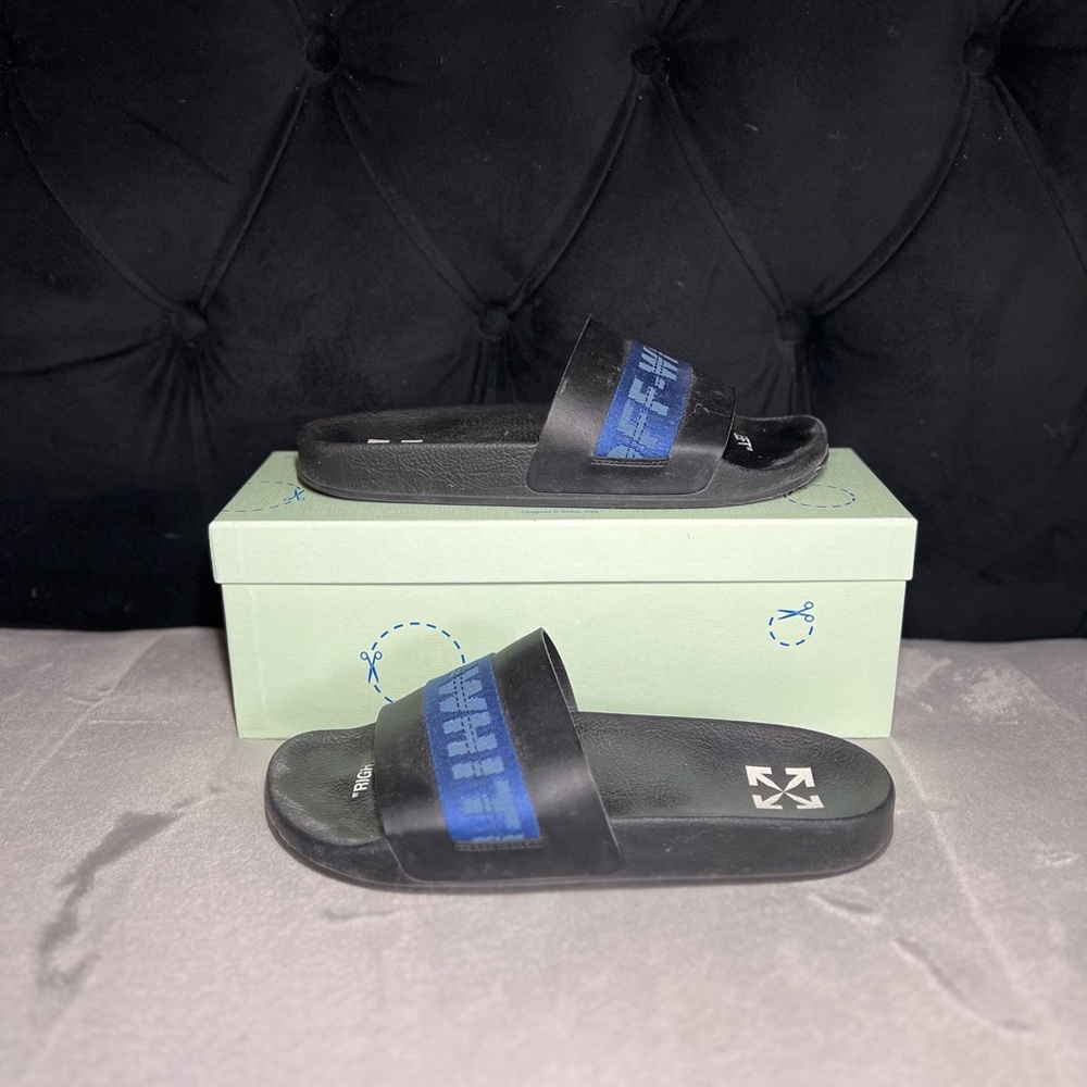 Off White black blue industrial slides - Picture 4 of 6